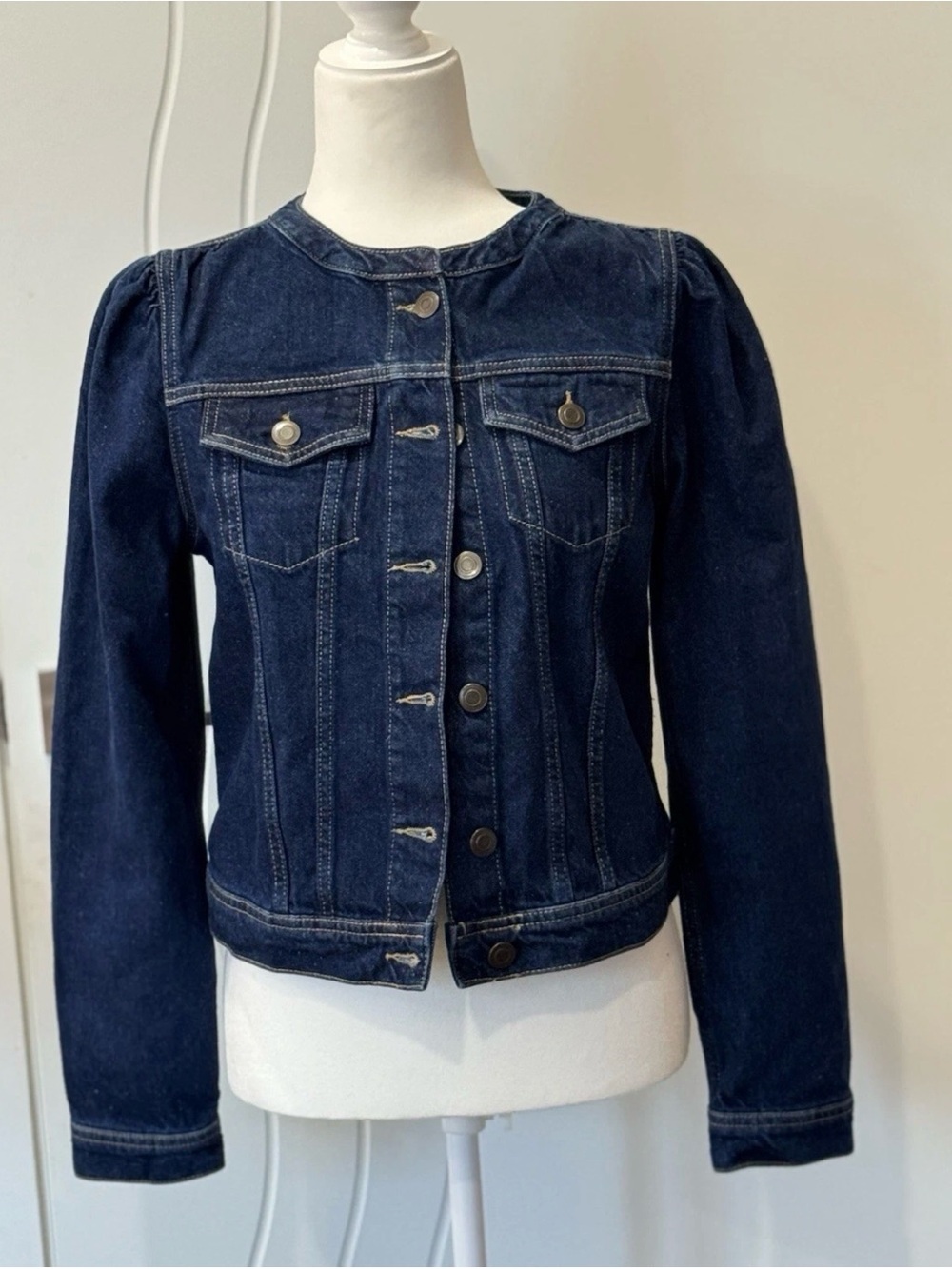 Francesca's Collections Dark Blue Denim Jacket
